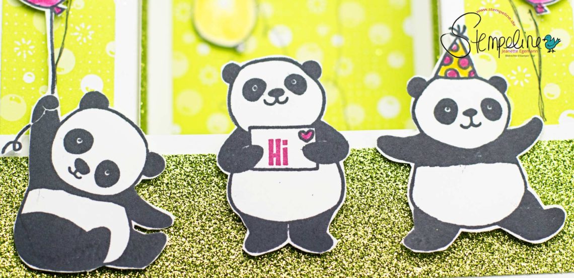 Banner Party Pandas Bridge Fold Card Stampin´Up!