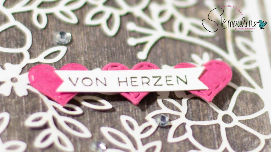 Kartenausschnitt Produktpaket Bestickte Grüße von Stampin‘ up!