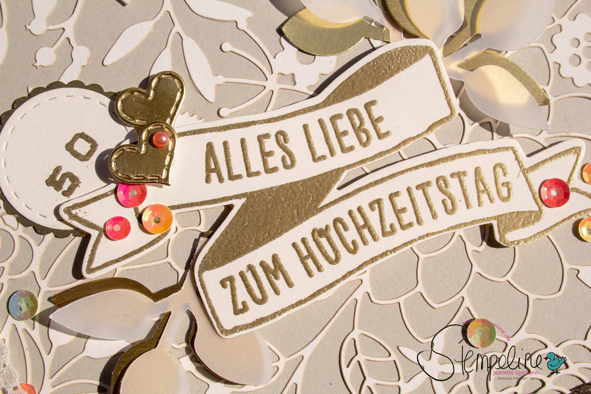 Karte zur Goldenen Hochzeit mit Bannereien von Stampin‘ Up! - Stempeline