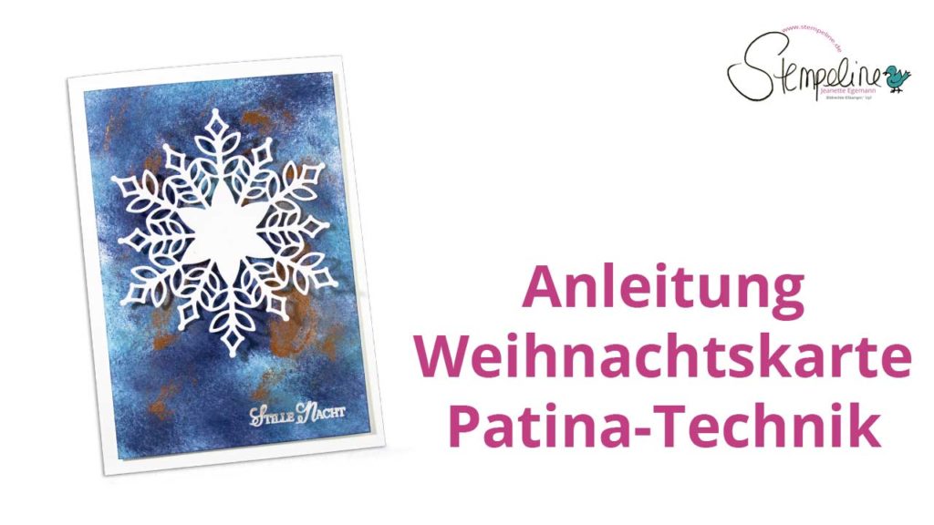 Weihnachtskarte Patina-Technik