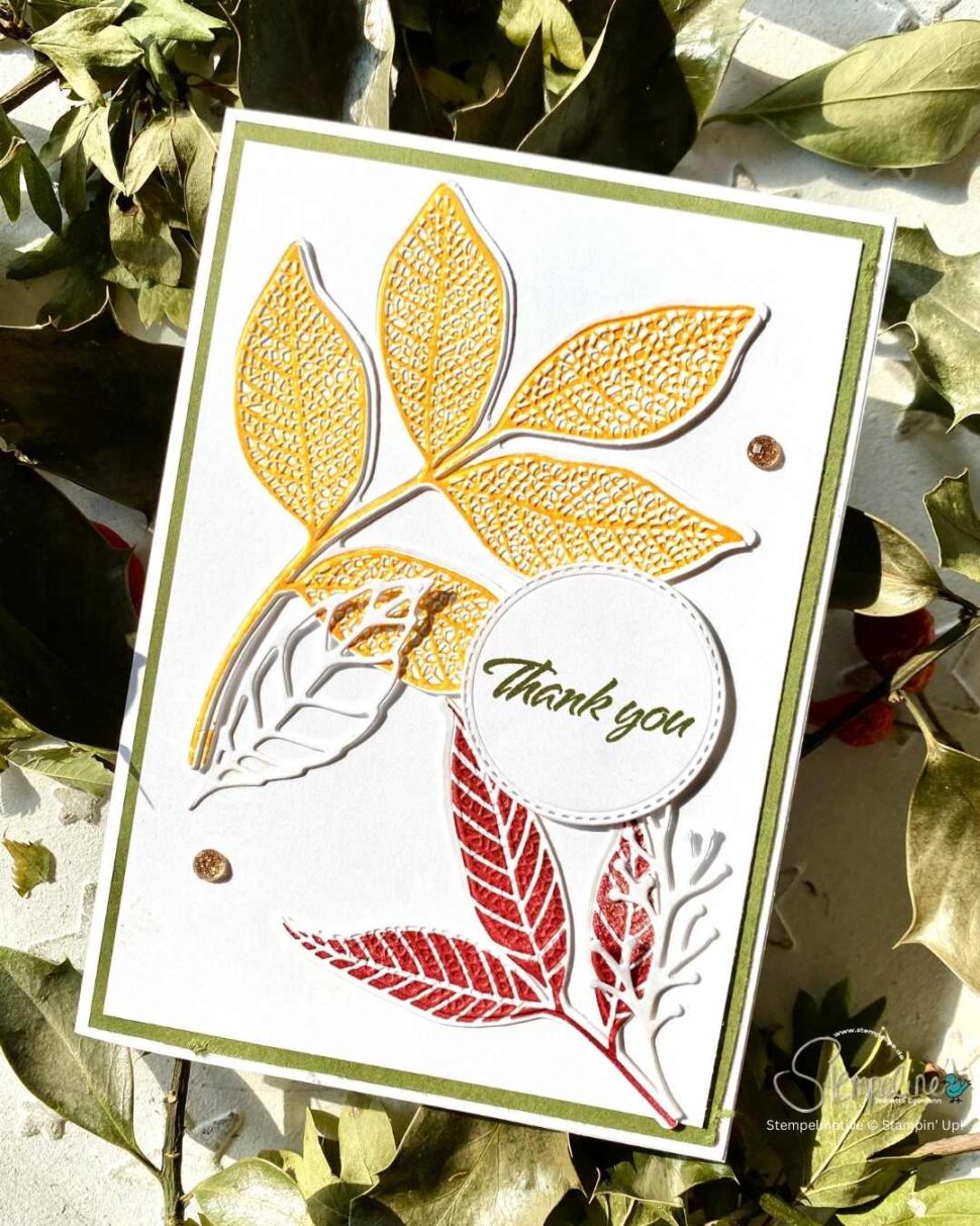 Danke Karte mit Changing Leaves von Stampin' Up!