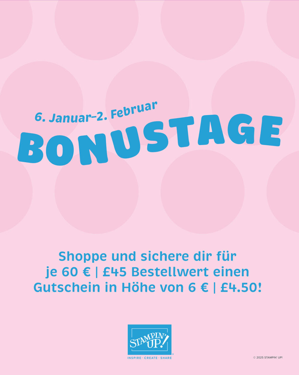 Stampin Up Bonustage Gutscheinaktion Januar Februar