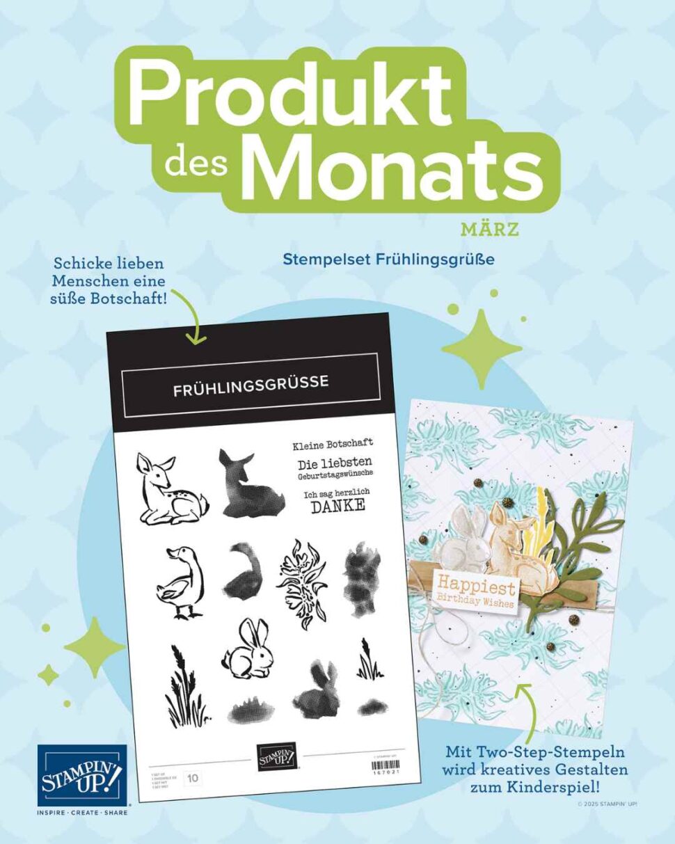 Stempelset Frühlingsgrüße Produkt des Monats März Stampin Up